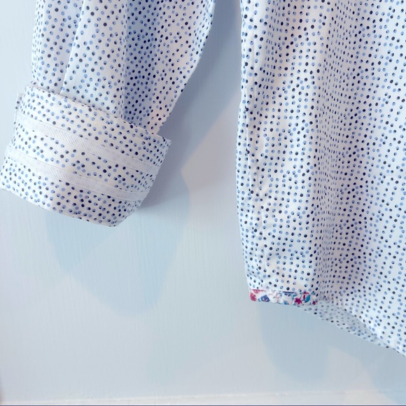 ROBERT GRAHAM ‘BECAN” TWO TONE DOT PRINT LONG SLEEVE SHIRT - Picture 14 of 16